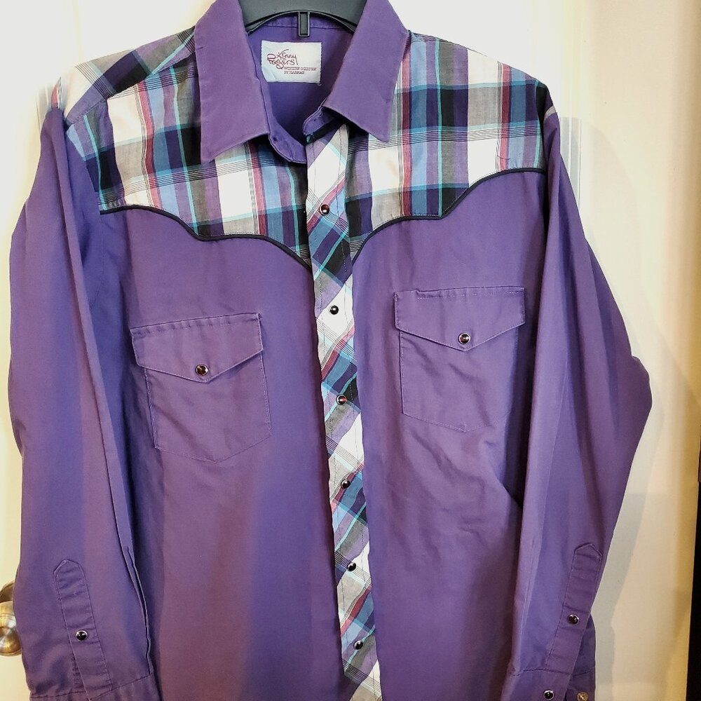 Vintage KENNY ROGERS WESTERN COLLECTION by Karman Long Sleeve shirt LARGE